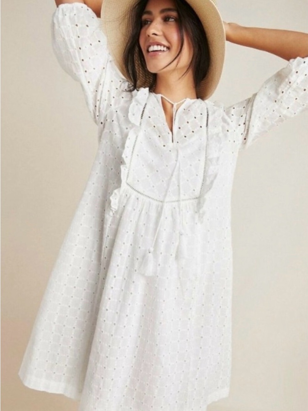 Anthropologie Thames Eyelet Dress